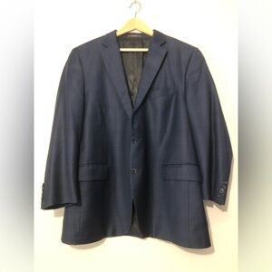 Peter Millar 100% Wool Navy Plaid Two-Button Blazer Men’s 44R Sports Jacket